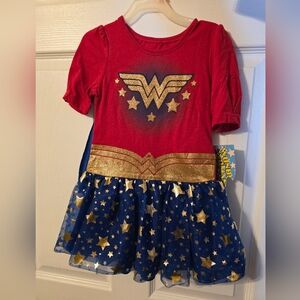 Toddler Girls Wonder Woman Caped Dress  4T Rare Kids Girl Dressup